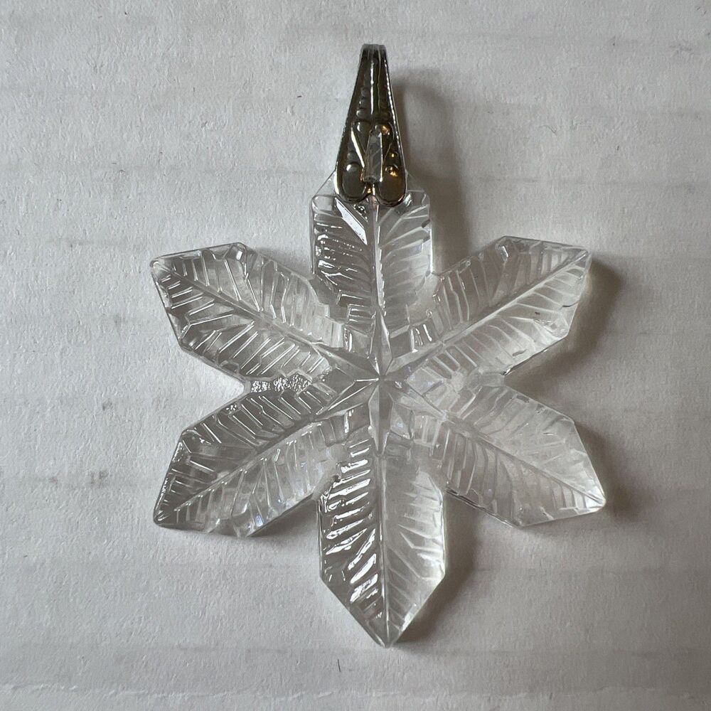 VTG Van Cott/Gorham Crystal Snowflake Pendant Necklace Charm Holiday Ornament